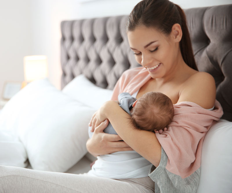 mama holding baby